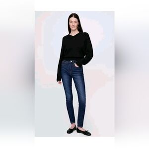 GAP Curvy True Skinny Jeans Dark Distressed Stretch Women's Size 26R New w/Tags